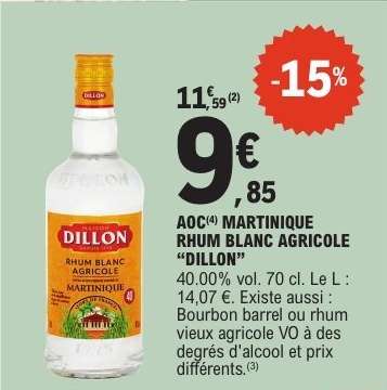 AOC MARTINIQUE RHUM BLANC AGRICOLE “DILLON”