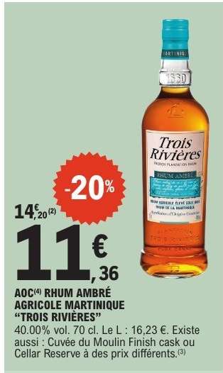 AOC RHUM AMBRÉ AGRICOLE MARTINIQUE 'TROIS RIVIÈRES'