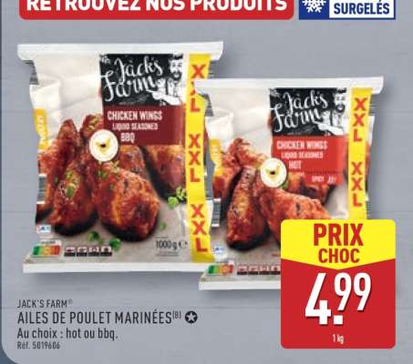 JACK'S FARM AILES DE POULET MARINÉES