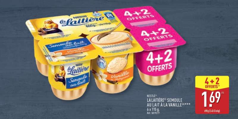 NESTLÉ LA LAITIÈRE SEMOULE AU LAIT À LA VANILLE