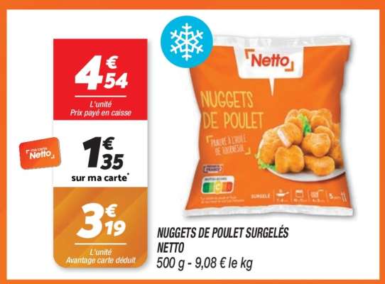 Nuggets de Poulet Surgelés Netto