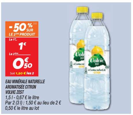 Eau Minérale Naturelle Aromatisée Citron Volvic Zest