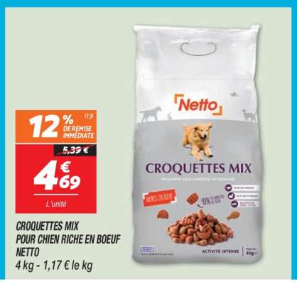 CROQUETTES MIX POUR CHIEN RICHE EN BOEUF NETTO