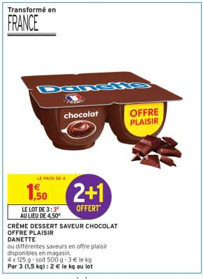 CRÈME DESSERT SAVEUR CHOCOLAT OFFRE PLAISIR