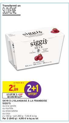 SKYR À L'ISLANDAISE À LA FRAMBOISE
