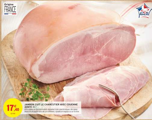 Jambon Cuit Le Charcutier Avec Couenne Aoste