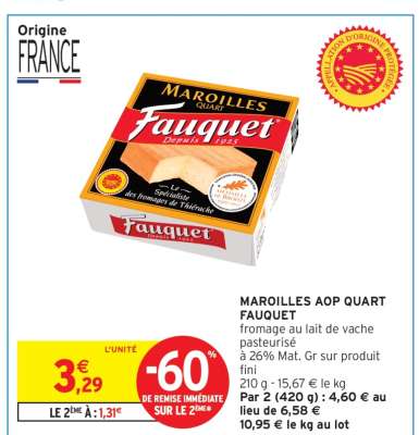 MAROILLES AOP QUART FAUQUET