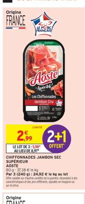 Chiffonnades Jambon Sec Supérieur Aoste