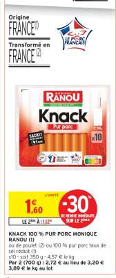 Knack 100% Pur Porc Monique Ranou