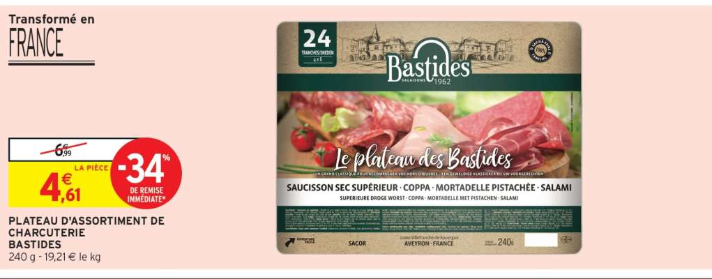 PLATEAU D'ASSORTIMENT DE CHARCUTERIE BASTIDES