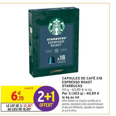 Capsules de Café x18 Espresso Roast Starbucks