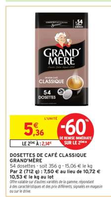 Dosettes De Café Classique Grand Mere