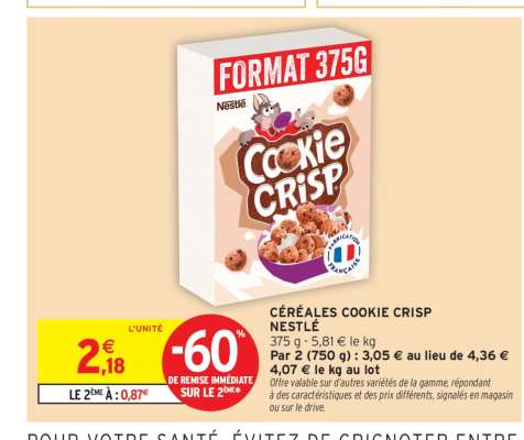 Céréales Cookie Crisp Nestlé