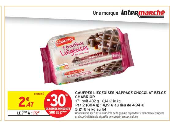 Gaufres Liégeoises Nappage Chocolat Belge Chabrior