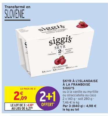 SKYR À L'ISLANDAISE À LA FRAMBOISE SIGGI'S