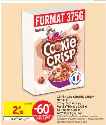 Céréales Cookie Crisp Nestlé