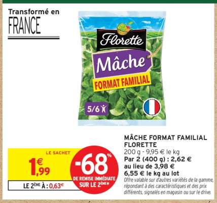 MÂCHE FORMAT FAMILIAL FLORETTE