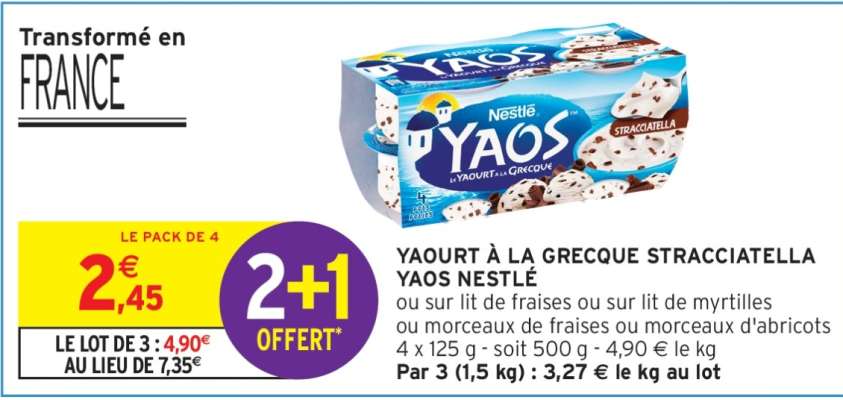 YAOURT À LA GRECQUE STRACCIATELLA YAOS NESTLÉ