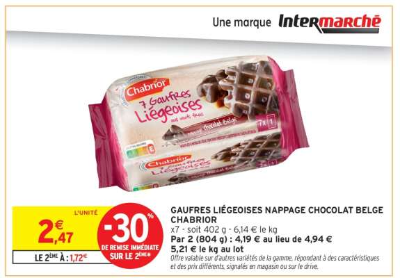 Gaufres Liégeoises Nappage Chocolat Belge Chabrior