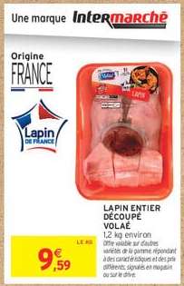 Lapin entier découpé volé