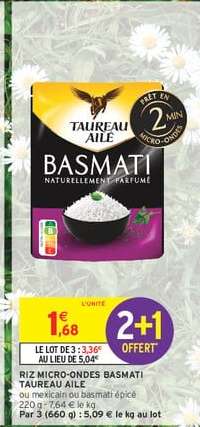 Riz Micro-Ondes Basmati Taureau Ailé