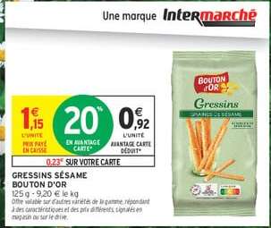 Gressins Sésame Bouton d'Or