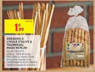 Gressins à l'huile d'olive & tournesol Mago Merlini
