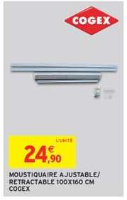 Moustiquaire Ajustable/Retractable 100x160 cm Cogex