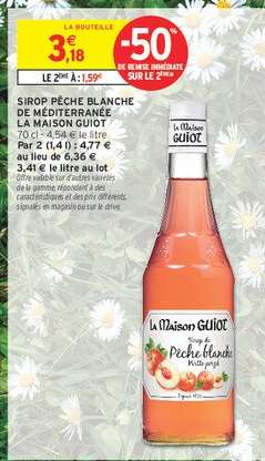 Sirop Pêche Blanche de Méditerranée La Maison Guiot