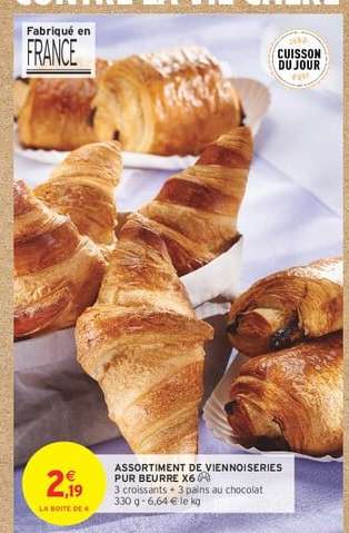 ASSORTIMENT DE VIENNOISERIES PUR BEURRE X6