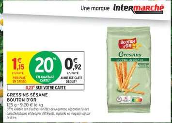 Gressins Sésame Bouton d'Or