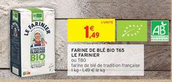 FARINE DE BLÉ BIO T65 LE FARINIER