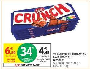 Tablette Chocolat au Lait Crunch Nestlé