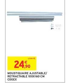 Moustiquaire Ajustable/Retractable 100x160 cm Cogex