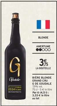 BIÈRE BLONDE GRAND CRU G DE GOUDALE