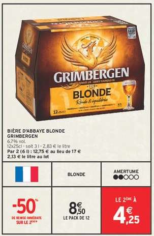 BIÈRE D'ABBAYE BLONDE GRIMBERGEN
