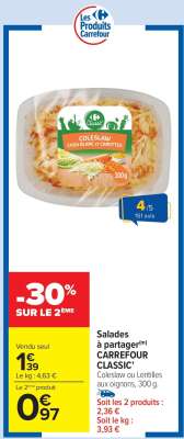 Salades à partager CARREFOUR CLASSIC'