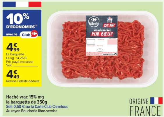 Viande Hachée Pur Bœuf