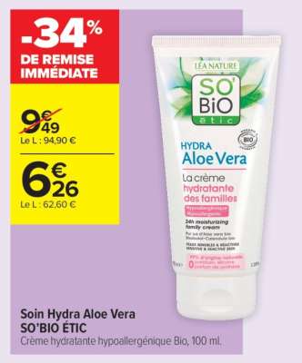 Soin Hydra Aloe Vera SO’BIO ÉTIC