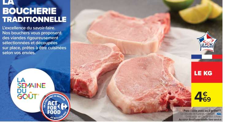 Porc : côte avec os à griller