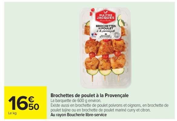 Brochettes de poulet à la Provençale