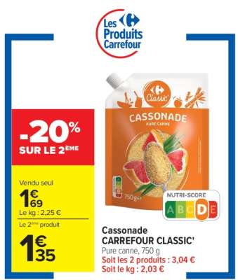 Cassonade CARREFOUR CLASSIC'