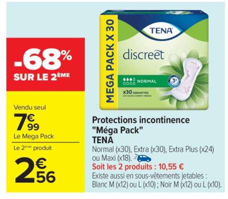 Protections incontinence 'Méga Pack' TENA