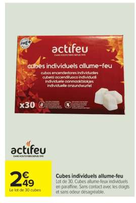 Cubes individuels allume-feu