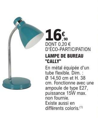 LAMPE DE BUREAU "CALLY"