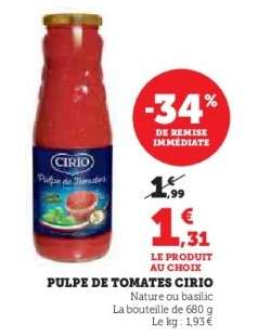 Pulpe de Tomates Cirio