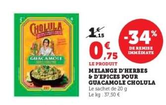 MELANGE D'HERBES & D'EPICES POUR GUACAMOLE CHOLULA