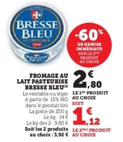 FROMAGE AU LAIT PASTEURISE BRESSE BLEU