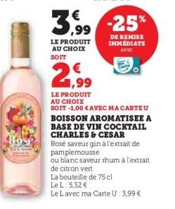 BOISSON AROMATISEE A BASE DE VIN COCKTAIL CHARLES & CESAR