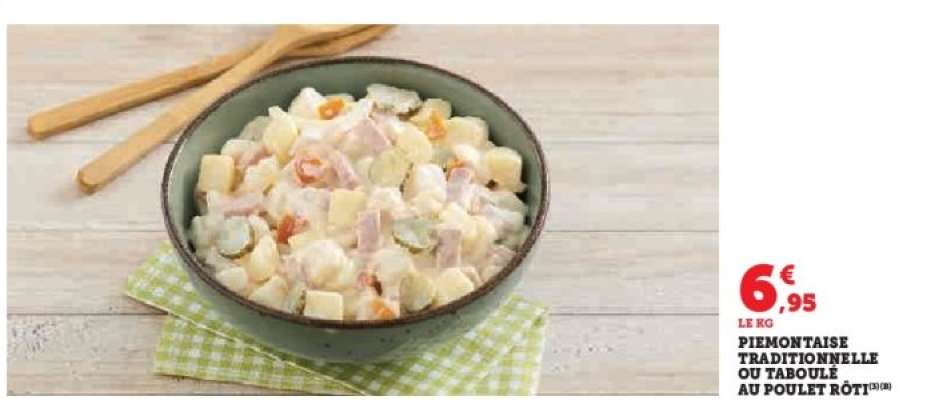PIEMONTAISE TRADITIONNELLE OU TABOULE AU POULET RÔTI